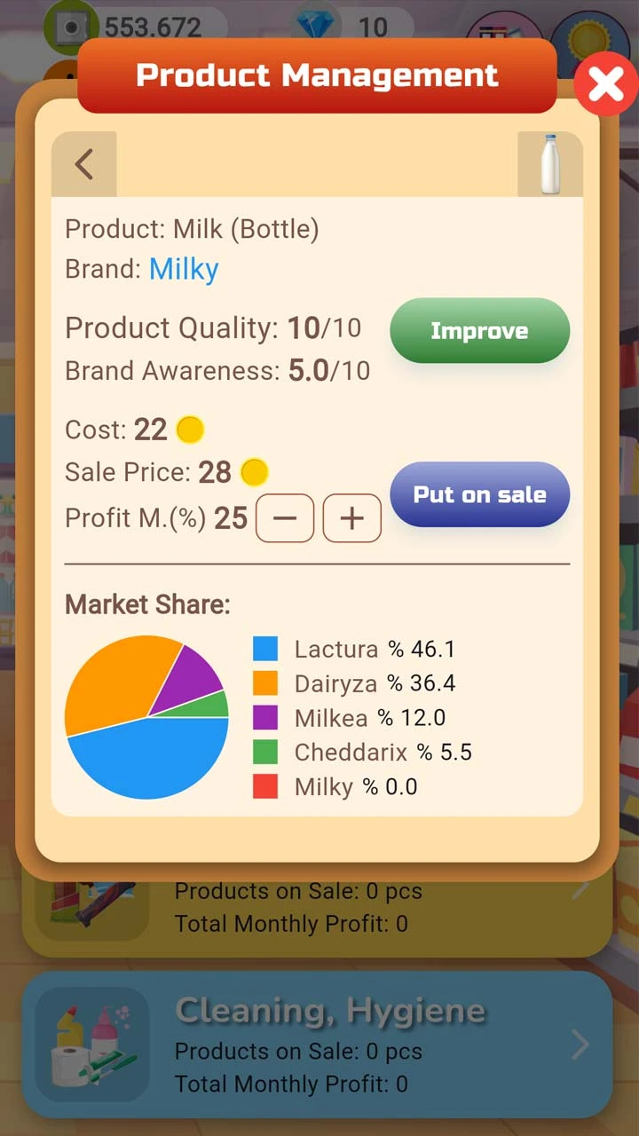 Factory & Market Tycoon - Süpermarket görünümü